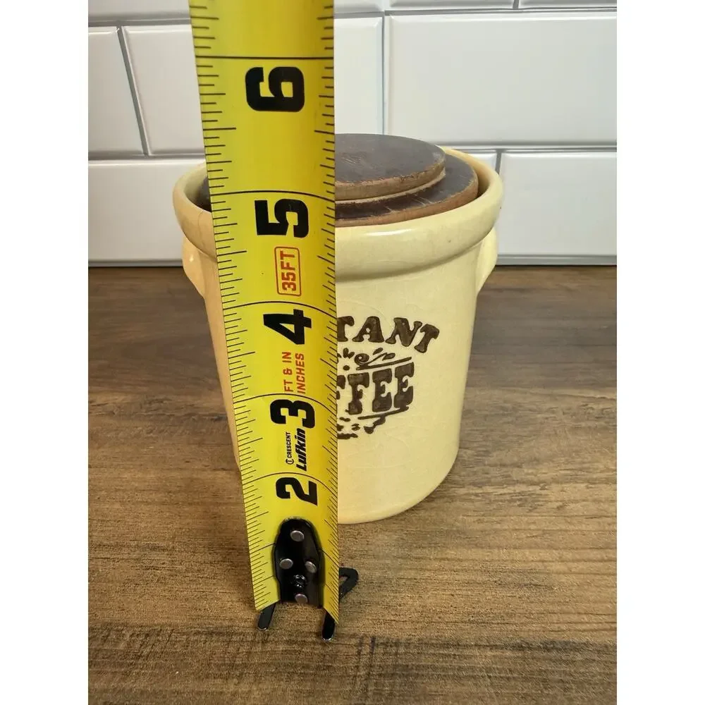 VTG Pfaltzgraff Village Stoneware Instant Coffee Canister #7-497 w/ CRAZING!